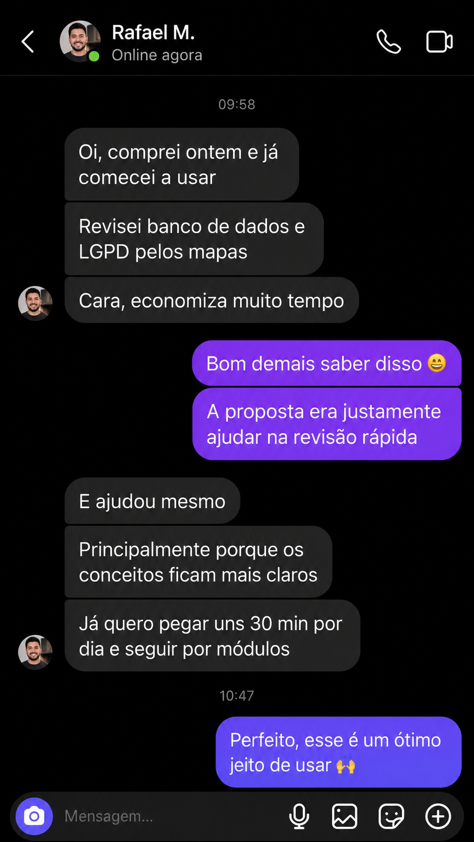 Depoimento 1 de aluno do TI em Mapas